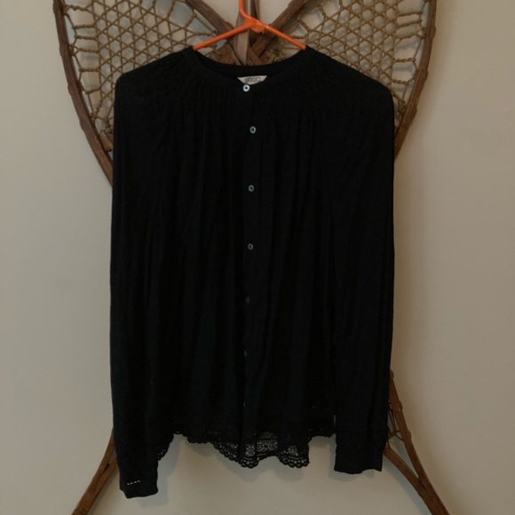 J. Crew Tops - J Crew Point Sur Black Blouse